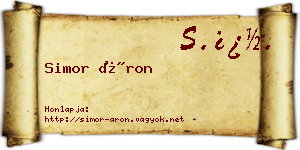 Simor Áron névjegykártya